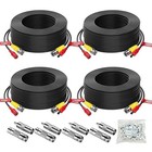 200ft Video Power Cable 4 Pack For Cctv Security Cameras  Bnc Connectors   Clips