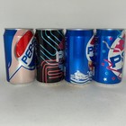 1990 Pepsi Cola  cool Cans  Soda Cans  Set Of 4  Neon  Surfer  Sunglasses  Party