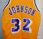Earvin Magic Johnson Nba Signed Autographed  32 La Lakers Gold Jersey Jsa Coa