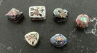 Lot Of 6 Vtg Cloisonn   Floral Jewelry Box Enameled Brass Trinket Pill Boxes Nice