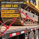 2 X 3 8 -1 2  Chain And Binder Kit Ratchet Load Binder   20ft G80 Chains Hauling