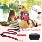 Adjustable Reflective Service Dog Vest Harness   Leash Set  No Pull  10 Patches 
