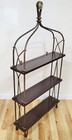 Vintage Mid-century Modern Rope   Tassel Bronze Display Wall Etagere Bookshelf