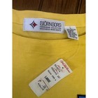 Vintage 80s Bjorn Borg Tee Tennis Yellow Mens With White Diagonal Stripe Nwt