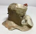 Antique Victorian Seashell Shell   Bisque Figure Folk Art  Souvenir