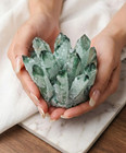 Natural Rare Raw Green Ghost Phantom Geode Cluster Mineral Specimen Crystal