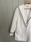 Vtg Laura Ashley Sailor Suit Set 1980s Jacket Skirt White Blue 10 Great Britain