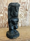 Vintage Poly Art Hawaii Signed Hand Made Carved Trinket Tiki Lava  100 5  Tall
