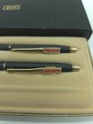 Vintage Cross 2501 Classic Black Ball Pen   Mechanical Pencil Set Box Chesterton