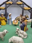 Vintage 1950s Hartland Warner Press Plastic Nativity Set W box  Pieces