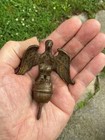 Old Eagle 19th Century Brass Clock Or Furniture Finial Wonderful Old Patina 