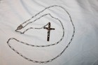 Vintage Rosary Sterling Silver Mother Of Pearl Bead  Catholic Crucifix Cross 925