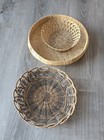 Lot Of 3 Wicker Rattan Basket Decor Boho Vintage Decor Wall 
