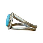 Old Pawn Sterling Silver   Turquoise Split-shank Cuff Bracelet   Sz - 6
