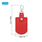 4pcs Leather Key Fob Leather Key Fobs With Key Rings For Car Keys Red