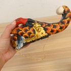 Vintage Balinese Folk Art Naga Spirit Chaser Red Gold Wood Carve Sculpture