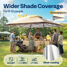 13x13ft Pop Up Gazebo Instant Canopy Tent One Push Heavy Duty With Wheels Beige