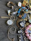 Vintage Junk Drawer Costume Jewelry Craft Scrap Lot Beads Repurpose Upcycle Pins