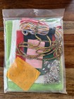 Vintage Felt Jeweled Christmas Stocking Kit Gallery Craft 8003 New Santa Happy
