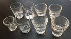 Vintage Bartender Heavy Weighted Bottom Clear Shot Glasses - Eight  8  Glasses 