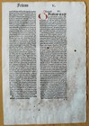 Original Rubricated Incunable Leaf Augustinus Opuscula Strasbourg  h  - 1489