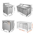 Vevor 28 48 60 72  Refrigeration Sandwich Salad Prep Table Undercounter Worktop