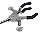 Eisco Labs 3 Prong Double Adjustable Universal Clamp  Non-slip Coating On Jaws