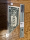 1977 A   1 Federal Reserve Note Pmg 58 Printed Fold Over Error Boston