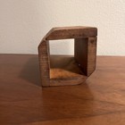 Primitive Vintage Rectangular Wooden Butter Mold   Form Hinged