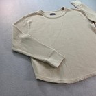 Gap Womens Beige Waffle Knit Thermal Long Sleeve Crewneck Top Tan Medium