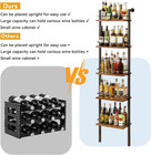 Freestanding 5-tier Wine Rack And Liquor Display Shelf  Vintage Brown