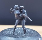 Black Solid Bronze Copper Statue Hand Carved Nude Love Man Woman Amulet