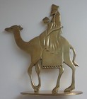 Vtg Dept 56 Nativity Scene Brass Wiseman On Camel Bringing Gift 7 5 8  Tall