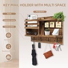 Key Holder Wall Mount  Wood Key And Mail Organizer For Wall  Burnt Brown   Se   
