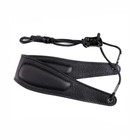 Black Saxophone Sax Genuine Leather Neck Strap W  Mountaineering Rope In Comfort