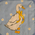 Country Goose Pot Holder Yellow Bow On Blue White Flowers Vintage 1980s New A