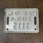 Vintage 1954 Bicycle License Plate Bike Tag San Francisco California   3115
