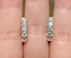 2 50ct Round Cut White Moissanite Men s Hoop Earrings 14k Yellow Gold Plated