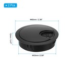 Cable Hole Cover  2pcs 2 09inch 53mm Desk Wire Cord Grommets Hole Cover  Black