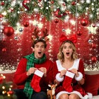 7x5 Ft Christmas Backdrop Red Ball Merry Christmas Party Photo Booth Prop