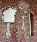 Vtg Sterling Silver Vanity Dresser Set With Mirror  Brush  Comb Monogram Gorham