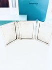 Vintage Tiffany   Co  Sterling Silver Tri Fold Travel Frame W pouch  Box   Bag
