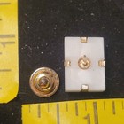White Gift Box Tiny Present Avon Lapel Pin Hat Vest Tie Tack Resin Gold Tone