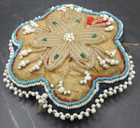 Antique Multi Lobed Early American Indian Beaded Pincushion