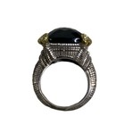 Judith Ripka 925 Sterling Silver 18k Gold Black Onyx Monaco Ring Size 6 25 6 5