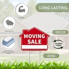 3pc Moving Sale Yard Sign With Stake  17 Inches By 13 Inches - Double 3 Pack