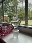 Vintage Clear Crystal Glass Bottle Stopper - Art Glass  Decanter Topper