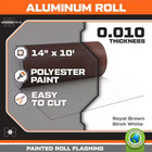 14 In  X 10 Ft  Brown white Aluminum Roll Valley Flashing
