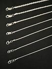 925 Sterling Silver Men s Women s Rope Chain Necklace 1mm-3mm 16 -30  Italy
