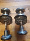 2 Antique Vintage Brass Door Knobs  Floral Design  Elizabeth Mccaffrey  Heavy